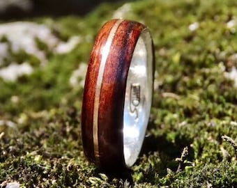 Mens Wood Wedding Band, Nature Engagement Ring, Promise Ring for Him, Unique Wedding BandMens wedding bands, Promise Ring for Him