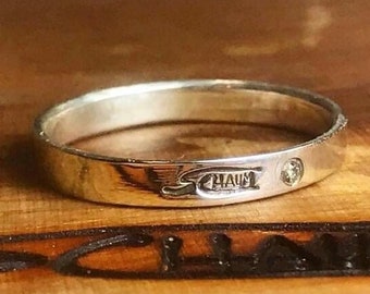 Minimalist 925 silver men engagement ring handmade in Canada