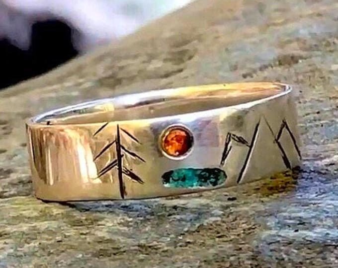 Silver Wedding Band, 4 element ring, Silver Mens Wedding, Men Silver Ring, Sterling Silver Ring, Silver Couple Ring, Silver Promise Ring