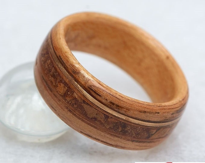 Whiskey Barrel Band, Wood ring, Engagement ring, Whiskey Barrel Ring, Oak Wood Ring, Handmade Wedding Ring, Men's Wedding Band, Unique