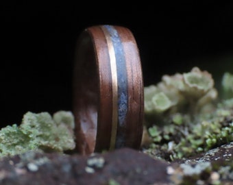 Solid Gold Ring, Man ring wood, Wood ring man, Wooden ring for, Designer engagement, Modern engagement, Handcrafted Ring, Gay Couple