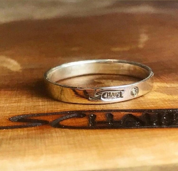 Minimalist 925 silver men engagement ring handmade in Canada