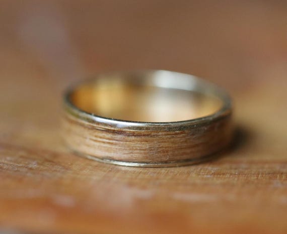 14K Gold Vine Wood Ring, La Bague de la Route des Vins, Wood Band, Wooden Ring, Jewelry Gift, Rustic Elegance