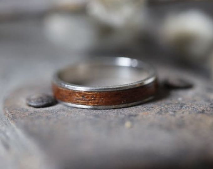 Gold Mahogany Wood Bands, Wooden Rings, Wood Band for Men, Men's Wooden Ring, Wood Ring, Handmade Wood Jewelry