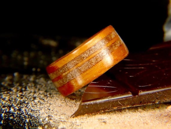 Wooden wedding band Chocolate Inlay, Aphrodisiac Ring, Wedding Rings, Men Wedding band, Wood bands,Wedding Ring Men, Couple Ring Set,