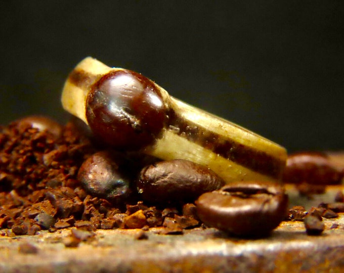 Coffee Mens Wedding band , Aphrodisiac Virgin Hill Coffee, Wooden engagement ring ,Wood Ring for Women, Wood Ring Men Wooden Wedding Band,