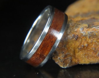 Solid Gold and Mahogany Ring, Wedding Ring, Engagement Rings, Personalized Ring, Custom Rings, Promise Ring, Band