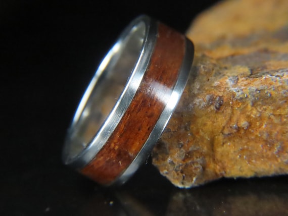 Solid Gold and Mahogany Ring, Wedding Ring, Engagement Rings, Personalized Ring, Custom Rings, Promise Ring, Band