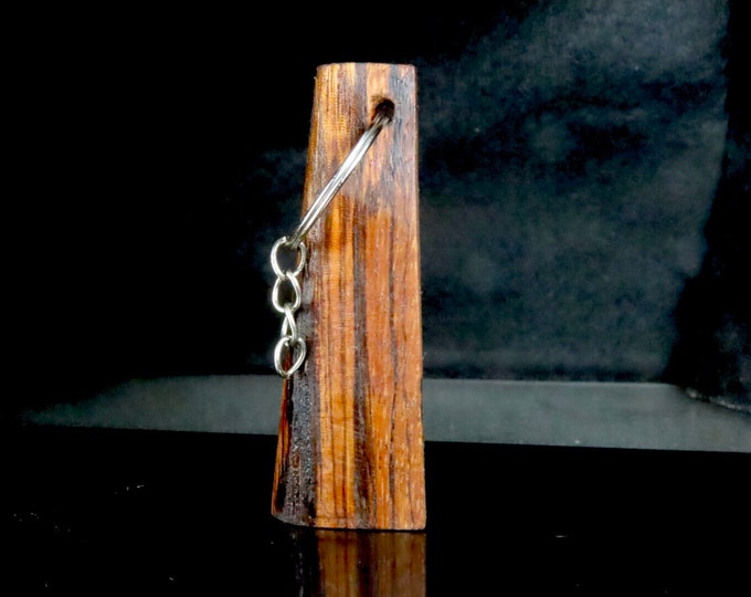 Wooden Zebrano Keychain, Handmade Key Holder, Wood Keyring, Gift for Him, Unique Keychain, Natural Wood Gift