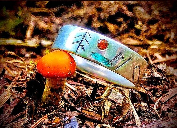 4 elements Ring, Silver Ring, Engagement ring, Wedding ring, Silver Ring, Turquoise, Sapphire ring, four elements ring