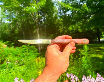 Brass Luxury Gold color letter Opener Knife 15CM, Canadian Brass made of Zinc and Copper, Ideal Men Gift, Wooden Knife, Kitchen Tools,