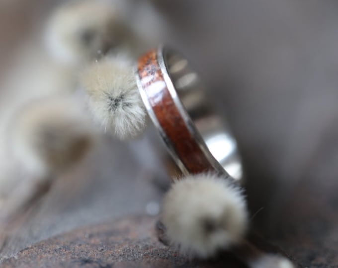 Gold Mahogany Wood Bands, Wooden Rings, Wood Band for Men, Men's Wooden Ring, Wood Ring, Handmade Wood Jewelry