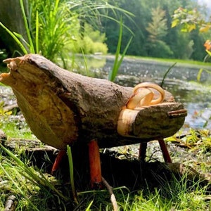 Caja de joyería Castor de Canadá, soporte para anillos de boda hecho a mano de madera de Beaver Dam. Caja hecha a mano en Canadá.