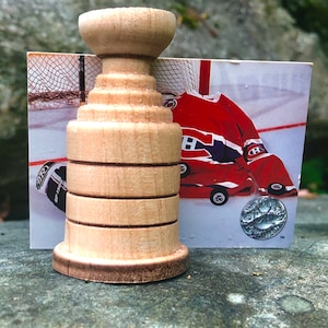 Miniature Stanley Cup, Wood RIng Box, Champion Hockey Ring Box, Awards Gift, Hockey Gift, Wooden RIng Box image 1