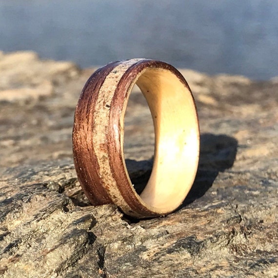 New York Ring, Collection Rings of the World, Central Park Concrete Ring 110th Bridge, Wood ring, Wooden wedding rings,Wood engagement ring,