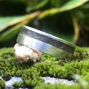 Meteorite Metal ring, Meteorite Ring,  Wooden Rings, Meteorite engagement ring, Wood ring, Mens wedding band, Meteorite wedding band,