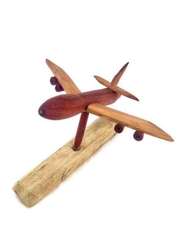 Airplane 747 boeing jet, 14K casting Nose Load, Wooden Artworks, Wood Airplane, Cargo Jet, Souvenir Airport, Made in Montreal, Gift for him
