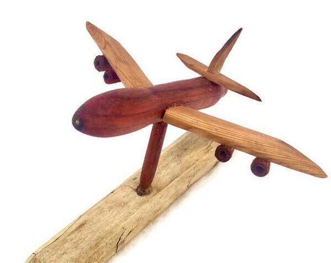 Airplane 747 boeing jet, 14K casting Nose Load, Wooden Artworks, Wood Airplane, Cargo Jet, Souvenir Airport, Made in Montreal, Gift for him