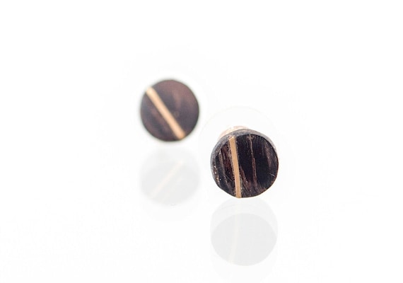 Wenge Wood Earrings for woman, 14K Gold Wooden Earrings, Natural Wooden Earrings, Wooden Etsy stud earrings, Etsy studs, Etsy earrings,