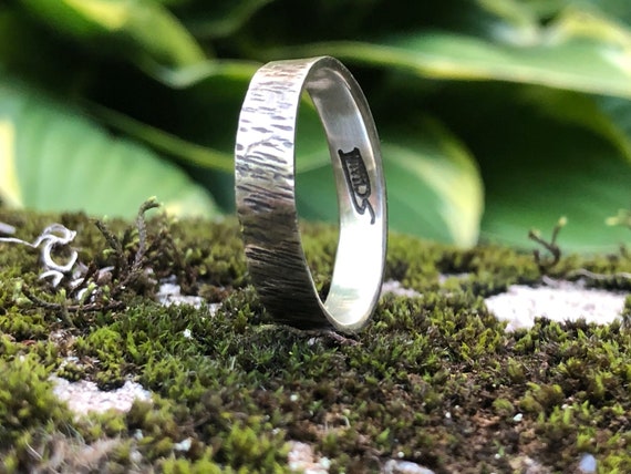 Minimalist 925 silver men engagement ring handmade in Canada
