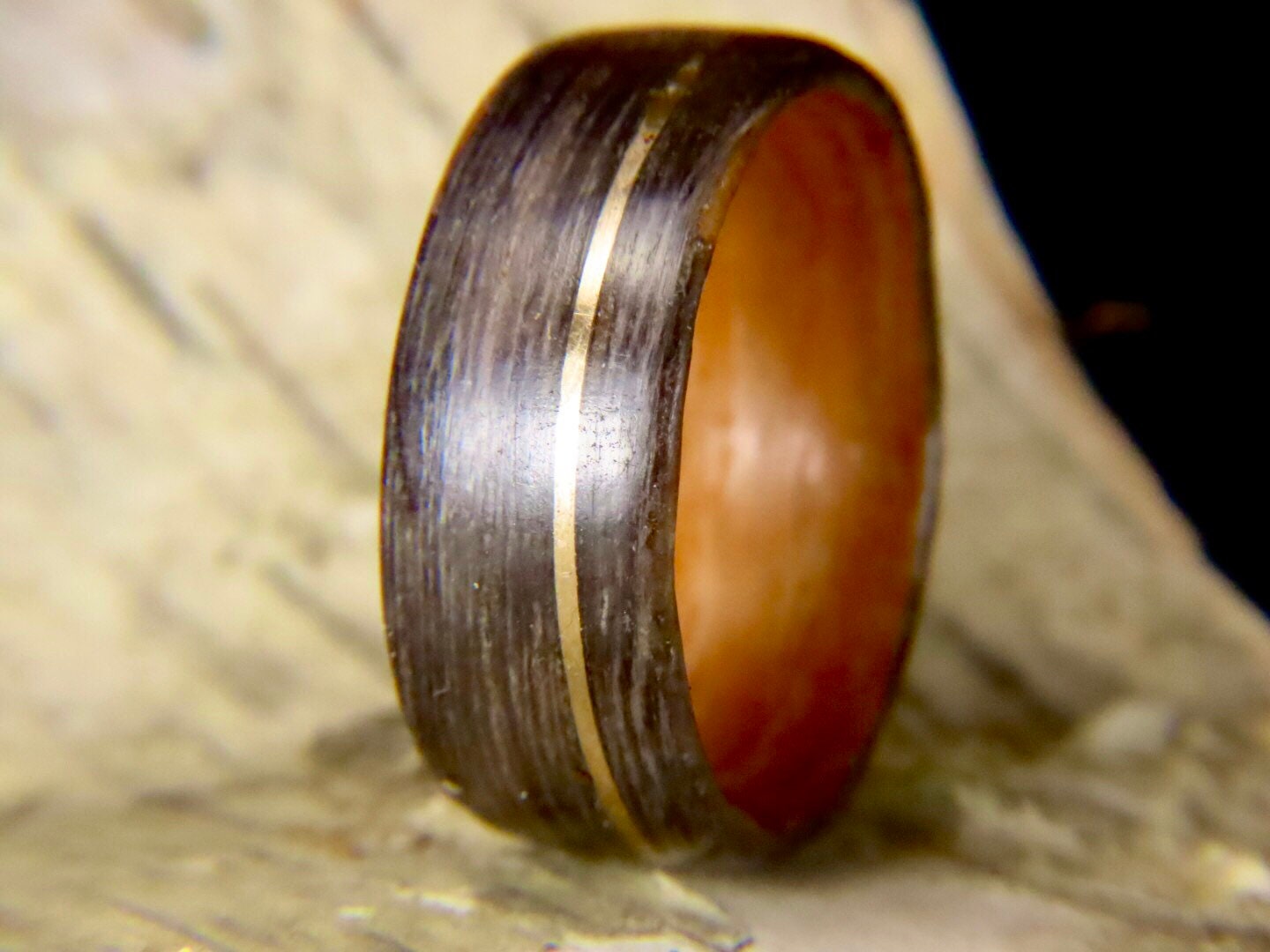 Bloodwood Marbled Wood Men's Ring Custom Made Band | Revolution Jewelry