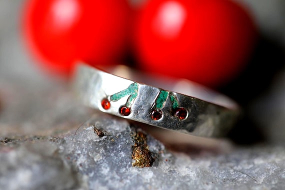 The Aphrodisiac Cherry Ring, QUEER Ring, LGBTQ+, Unique Wedding Band, Mens Wedding Band,