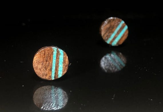 Wenge Wooden earring turquoise studs, Earrings etsy Australia, Earrings for girls, Earrings for men etsy, Earrings for women,