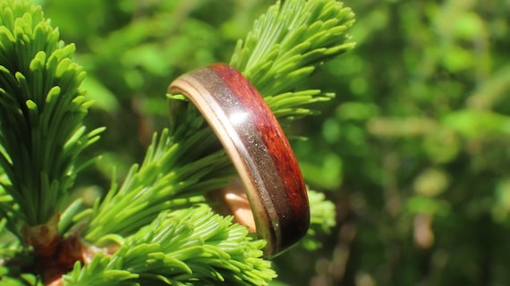 Meteorite Metal ring, Meteorite Ring,  Wooden Rings, Meteorite engagement ring, Wood ring, Mens wedding band, Meteorite wedding band,