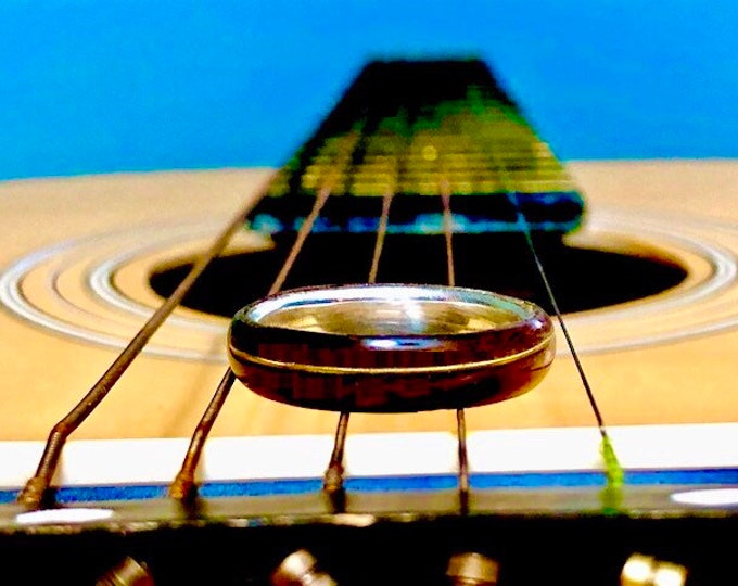 Guitar String Ring, Recycled, Wood Wedding Ring, Man Wedding Band, Man Wedding Ring,Wood Ring, Gold and Wood Ring,