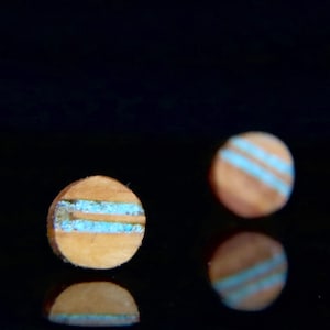 Sugar maple wood stud earrings. Handcrafted round natural wood earring studs. Unisex earrings image 1