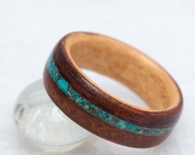 Best Sellers, Turquoise Mens wedding bands, Bestman gift, Ring engraving, Mens wedding band wood, Mens wedding rings , Mens rings wood,