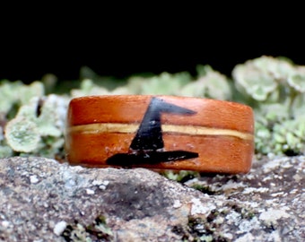 Wooden Ring, Salem Witch Hat Ring, Inlay Wizard Ring, Custom Wedding Ring, Women's Ring, Magic Ring,