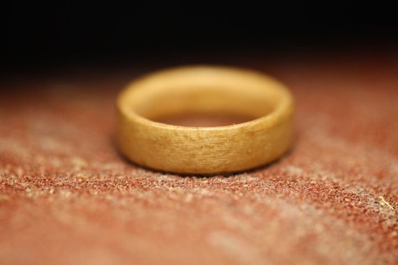 Maple Sugar Men’s Wood Wedding Band – Handmade Walnut Ring – Rustic Eco Friendly Gift for Him – Personalized Wooden Ring