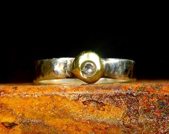 Moissanite Engagement Ring for Men, Gold Rush Ring, Lab Diamond Solitaire, Men's Moissanite Band, Gift for Him