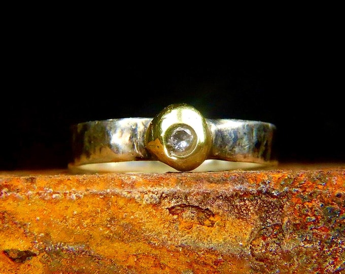 Moissanite Engagement Ring for Men, Gold Rush Ring, Lab Diamond Solitaire, Men's Moissanite Band, Gift for Him