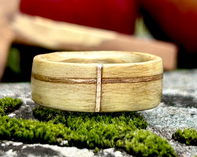 Wooden Wedding Band, Applewood Ring, Wood Fashion Jewelry, Handmade in Quebec, Made in Canada, Montreal Workshop