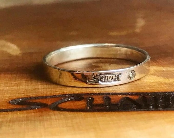 Minimalist 925 silver men engagement ring handmade in Canada