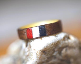 The Parisian Ring, France Flag Ring, Unique Custom Ring, Handmade by Atelier du bon bouleau