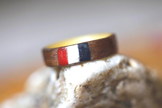 The Parisian Ring, France Flag Ring, Unique Custom Ring, Handmade by Atelier du bon bouleau