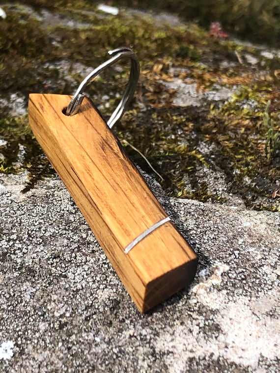 Authentic Whiskey Barrel Keychain, Silver Wire Key Holder, Men's Keychain, Unique Keychain Gift, Keychain for Him