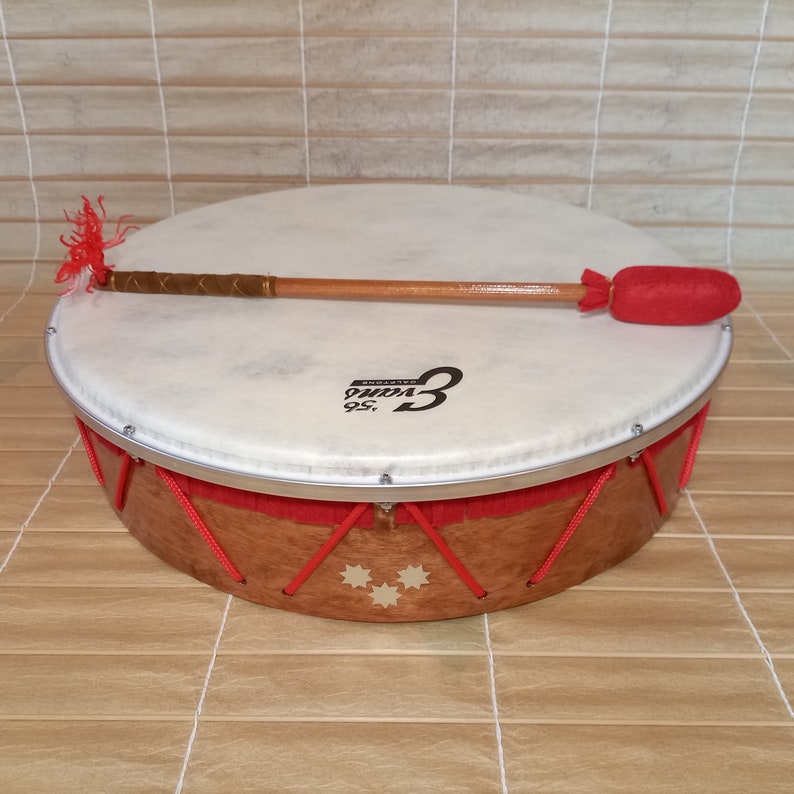 Vegan Drum 18'' with stick & muffler gift drum bag image 1