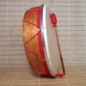 Vegan Drum 18'' with stick & muffler gift drum bag image 3