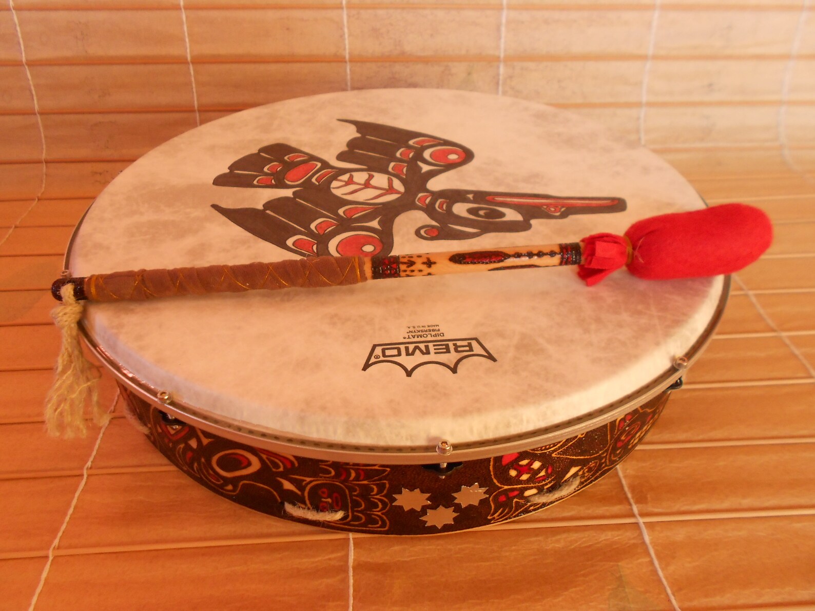 Vegan Shaman Drum 16'' With Stick Haida Etsy