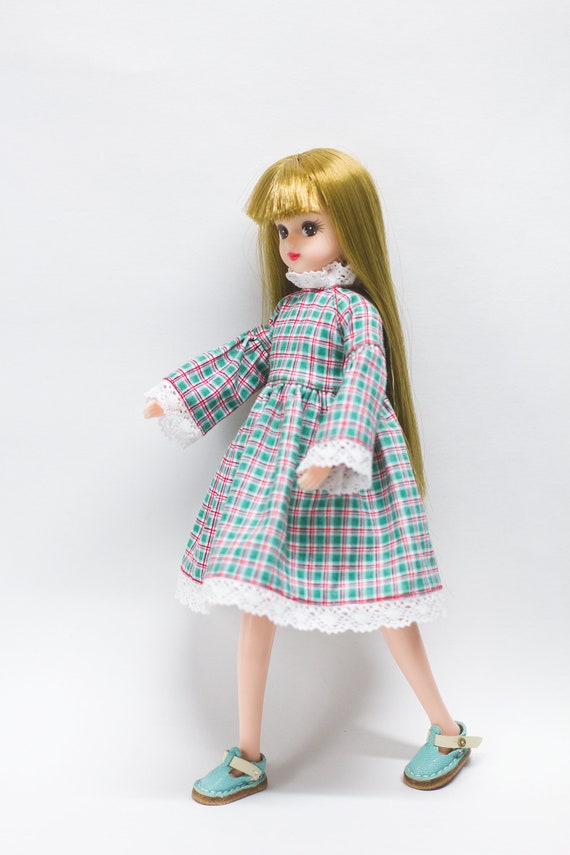 Licca Doll Outfits Mini Dress Check Tartan Red Neo Blythe