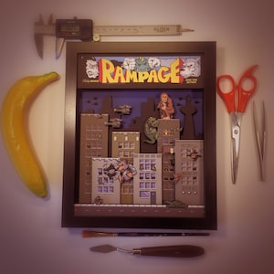 Rampage Arcade Game 3D Shadow Box image 4