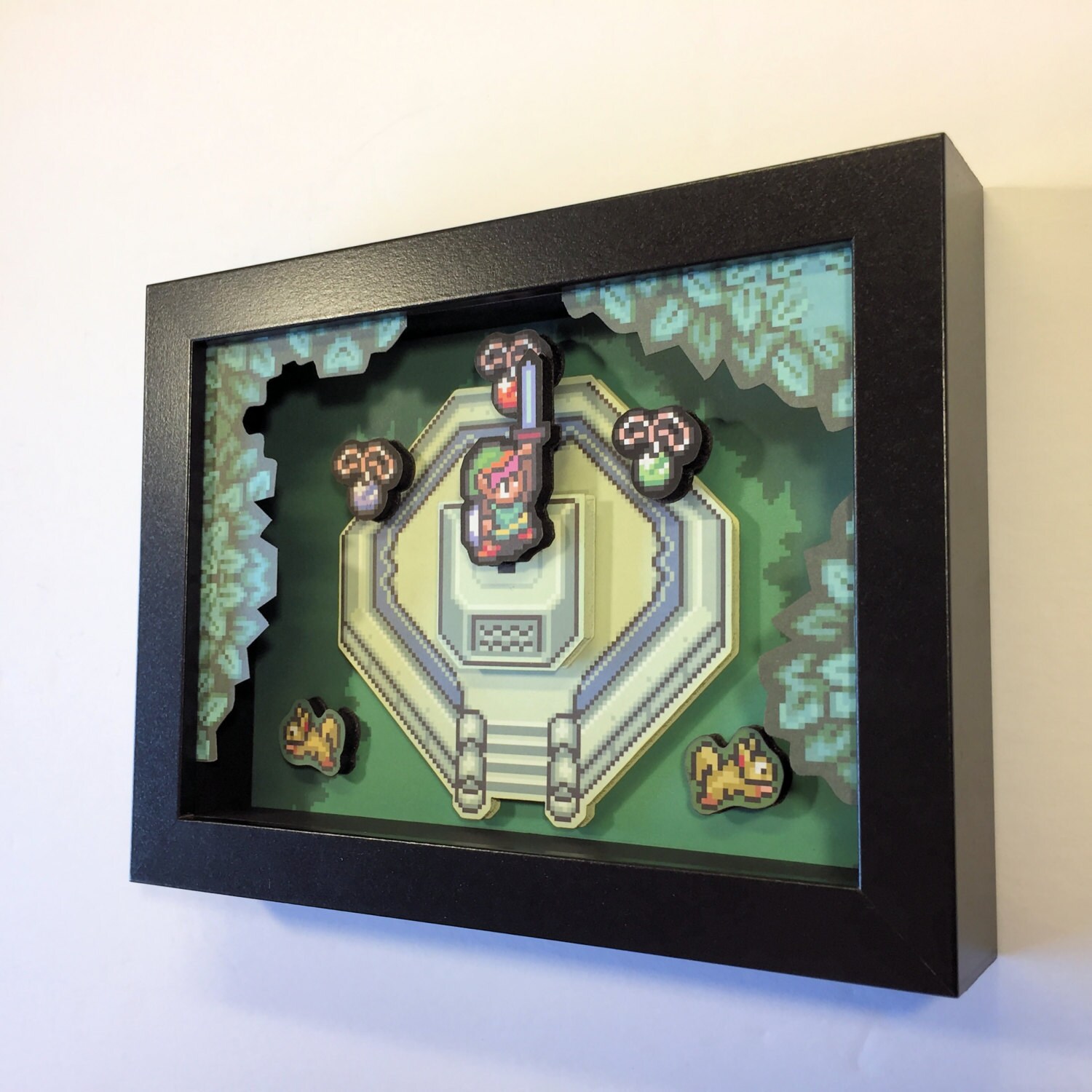 Zelda 3D Shadow Box with Master Sword from Legend of Zelda A Link to
