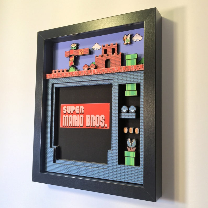 Super Mario Bros. Shadow Box Cartridge Holder 8x10 No Cartridge