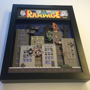 Rampage! Arcade Game 3D Shadow Box