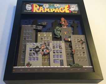 Rampage! Arcade Game 3D Shadow Box