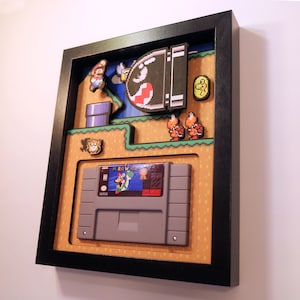 Super Mario World Shadow Box Cartridge Holder 8"x10"